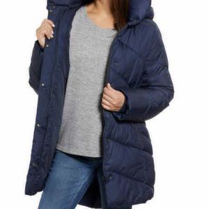 MADDEN GIRL Juniors' Hooded Puffer Coat in navy